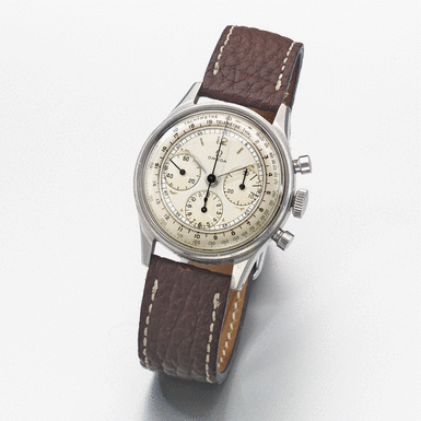 OMEGA - A STAINLESS STEEL CHRONOGRAPH WRISTWATCH WITH TACHOMETER, TELEMETER AND REGISTERS CIRCA 1946 REF CK 2451-1