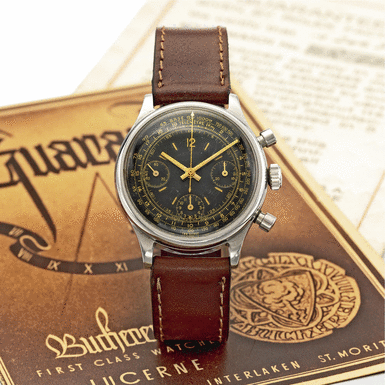 ROLEX - A RARE STAINLESS STEEL CHRONOGRAPH WRISTWATCH WITH REGISTERS, TACHOMETER AND TELEMETER CIRCA 1940 REF 4048 'MONOBLOC