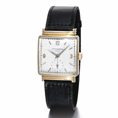 PATEK PHILIPPE - A PINK GOLD SQUARE WRISTWATCH 1947 REF 1575R MVT 950720 CASE 645937