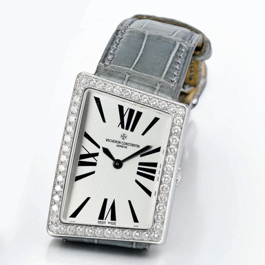 VACHERON CONSTANTIN - A WHITE GOLD AND DIAMOND SET ASYMMETRICAL WRISTWATCH CIRCA 2000 '1972