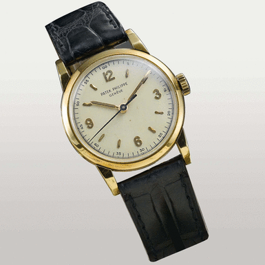 PATEK PHILIPPE - A YELLOW GOLD WRISTWATCH 1951 REF 2460J MVT 700979 CASE 665131