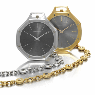 AUDEMARS PIGUET - Two gold open-faced keyless lever watches circa 1990 Royal Oak