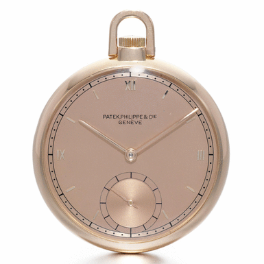 PATEK PHILIPPE - A FINE PINK GOLD OPEN-FACED KEYLESS LEVER WATCH 1943 REF 706R MVT 871196 CASE 632900