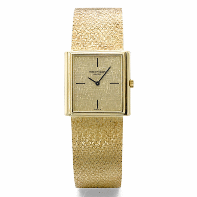 Property of a Distinguished Collector - PATEK PHILIPPE - A YELLOW GOLD RECTANGULAR BRACELET WATCH CIRCA 1977 REF 3671/1J MVT 1363788 CASE 2773017