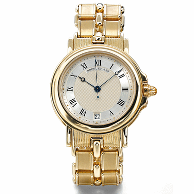 Property of a Distinguished Collector - BREGUET - A YELLOW GOLD AUTOMATIC SWEEP SECONDS BRACELET WATCH WITH DATE CIRCA 1990 MARINE NO 426