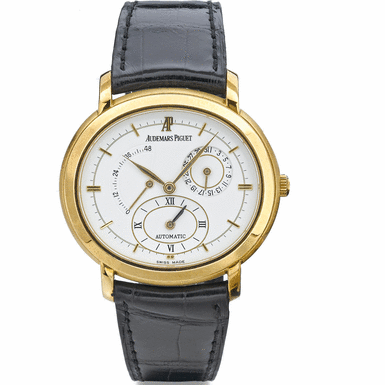 AUDEMARS PIGUET - A FINE AND RARE SET OF FOUR SPECIAL EDITION YELLOW GOLD AUTOMATIC OVAL WRISTWATCHES CIRCA 1995 MILLENARY NO 1