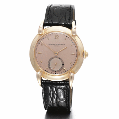 VACHERON CONSTANTIN - A FINE AND FLAT 18K PINK GOLD WRISTWATCH WITH TWO-TONE DIAL CIRCA 1950 REF 4361