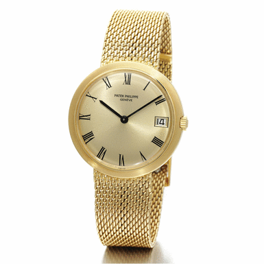 PATEK PHILIPPE - A FINE 18K YELLOW GOLD AUTOMATIC BRACELET WATCH WITH DATE 1970 REF 3561/1J MVT 1118706 CASE 2696139