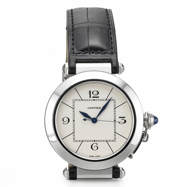 CARTIER - A STAINLESS STEEL AUTOMATIC SWEEP SECONDS WRISTWATCH CIRCA 2005 PASHA