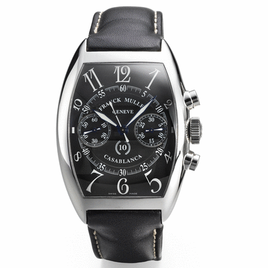 FRANCK MULLER - A LARGE STAINLESS STEEL TONNEAU-FORM AUTOMATIC CHRONOGRAPH WRISTWATCH WITH REGISTER CIRCA 2006 REF 8880 C CC CASABLANCA 10TH ANNIVERSARY