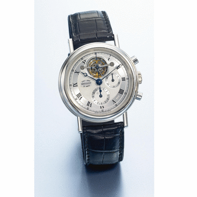 BREGUET - A LIMITED EDITION PLATINUM TOURBILLON CHRONOGRAPH WRISTWATCH WITH REGISTERS 1997 REF 3567 150TH ANNIVERSARY NO 6871