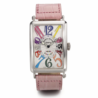 FRANCK MULLER - A LARGE 18K WHITE GOLD AUTOMATIC CURVED RECTANGULAR WRISTWATCH CIRCA 2004 REF 1200 SC COLOR DREAMS NO 430