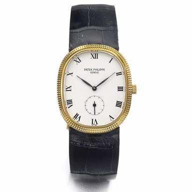 Various Owners - PATEK PHILIPPE - AN 18K YELLOW GOLD OVAL WRISWATCH 1987 REF 3987J ELLIPSE MVT 1359785 CASE 2836257