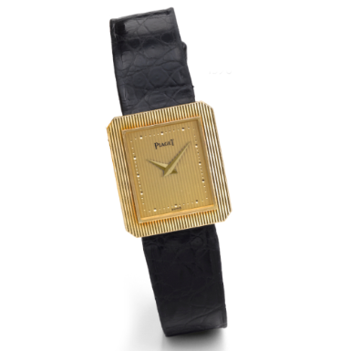 PIAGET - A LADY'S YELLOW GOLD RECTANGULAR WRISTWATCH CIRCA 1988 PROTOCOLE