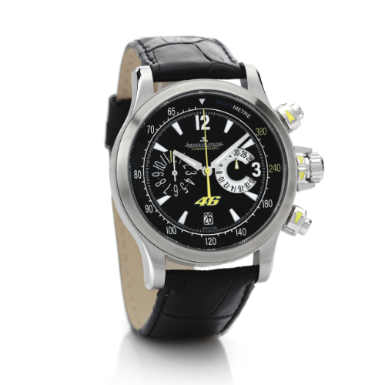 JAEGER-LECOULTRE - A LARGE STAINLESS STEEL LIMITED EDITION AUTOMATIC CHRONOGRAPH WRISTWATCH WITH DATE, REGISTERS AND TACHOMETER CIRCA 2007 MASTER COMPRESSOR 354/746