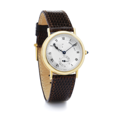 BREGUET - AN 18K YELLOW GOLD WRISTWATCH WITH POWER RESERVE CIRCA 1990 REF 3360 NO 407 E