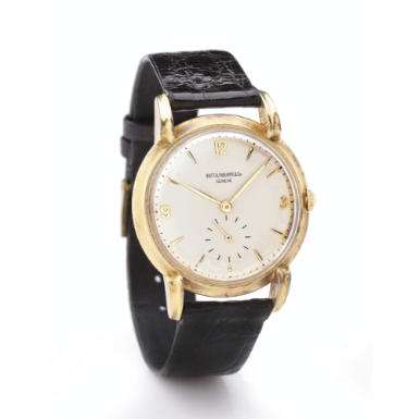 PATEK PHILIPPE - AN 18K YELLOW GOLD WRISTWATCH UNUSUAL LUGS 1947 REF 2420 MVT 951579 CASE 421407