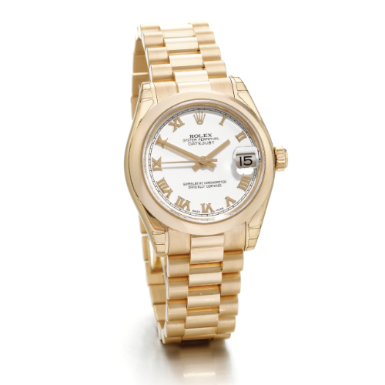 ROLEX - A LADY'S 18K PINK GOLD AUTOMATIC CENTRE SECONDS WRISTWATCH WITH BRACELET AND DATE CIRCA 2008 REF 178245 DATEJUST