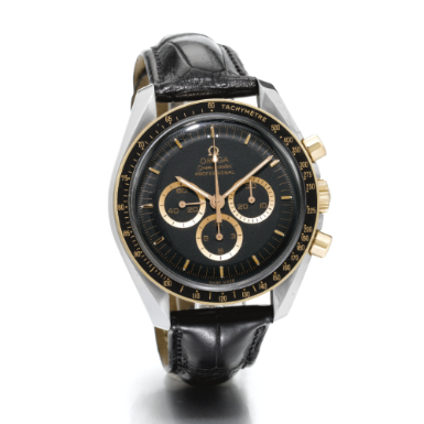 OMEGA - A LIMITED EDITION STAINLESS STEEL AND PINK GOLD CHRONOGRAPH WRISTWATCH WITH REGISTERS CIRCA 2006 SPEEDMASTER PROFESSIONAL APOLLO 15 35TH ANNIVERSARY NO 0849/1971