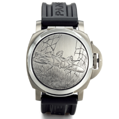 PANERAI - A FINE SPECIAL EDITION TITANIUM CUSHION-FORM AUTOMATIC WRISTWATCH WITH DATE AND CONCEALED DIAL CIRCA 2002 PAM00076 LUMINOR BLACKSEAL NO 126/300