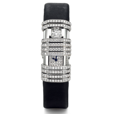 CARTIER - A LADY'S WHITE GOLD, TITANIUM AND DIAMOND-SET WRISTWATCH CIRCA 2003 D