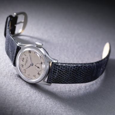 PATEK PHILIPPE - A STAINLESS STEEL WRISTWATCH 1945 REF 438 MVT 912262 CASE 634054