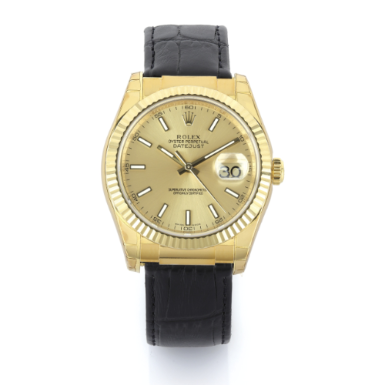 ROLEX - AN 18K YELLOW GOLD AUTOMATIC CENTRE SECONDS WRISTWATCH WITH DATE CIRCA 2010 REF 116138 OYSTER PERPETUAL DATEJUST