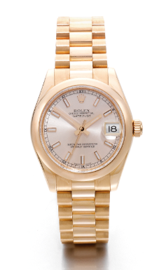 ROLEX - A LADY'S 18K PINK GOLD AUTOMATIC CENTRE SECONDS WRISTWATCH WITH BRACELET AND DATE CIRCA 2007 REF 178245 DATEJUST