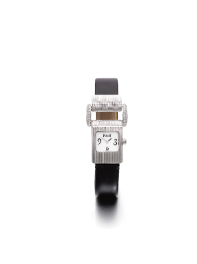 PIAGET - A LADY'S 18K WHITE GOLD AND DIAMOND-SET RECTANGULAR WRISTWATCH WITH MOTHER-OF-PEARL DIAL CIRCA 2008 MISS PROTOCOLE REF 5222