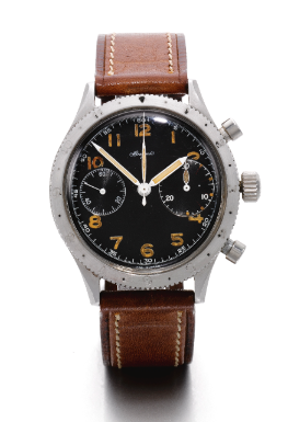 BREGUET - A STAINLESS STEEL MILITARY FLY-BACK CHRONOGRAPH WRISTWATCH WITH REGISTER CIRCA 1960 TYPE XX CEV 22