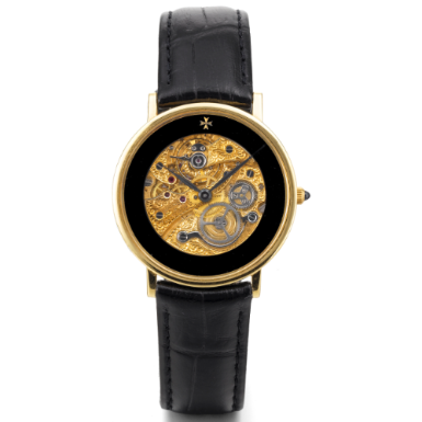 VACHERON CONSTANTIN - A YELLOW GOLD SEMI-SKELETONIZED WRISTWATCH CIRCA 1980