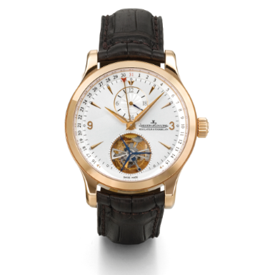 JAEGER-LECOULTRE - A PINK GOLD AUTOMATIC TOURBILLON DUAL TIME WRISTWATCH WITH DATE CIRCA 2006 MASTER TOURBILLON