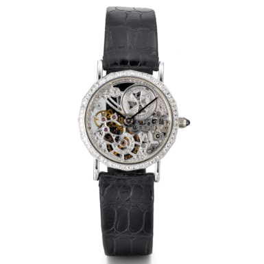 VACHERON CONSTANTIN - A WHITE GOLD AND DIAMOND-SET SKELETONIZED WRISTWATCH CIRCA 1998
