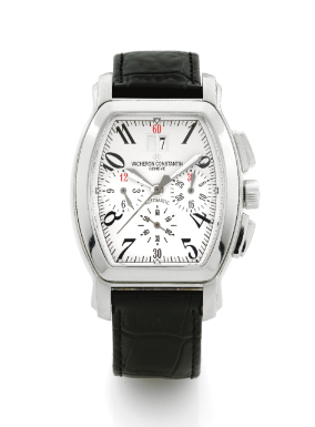 VACHERON CONSTANTIN - A STAINLESS STEEL AUTOMATIC TONNEAU CHRONOGRAPH WRISTWATCH WITH DATE AND REGISTERS CIRCA 2000 ROYAL EAGLE