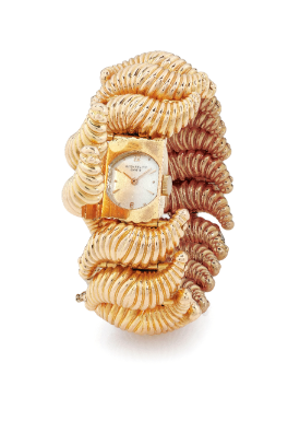 PATEK PHILIPPE - A LADY'S 18K PINK GOLD BRACELET WATCH WITH CONCEALED DIAL 1953 REF 2252/1 MVT 946150 CASE 877036