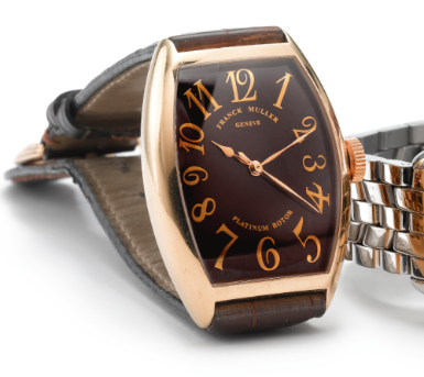 FRANCK MULLER - AN 18K PINK GOLD AUTOMATIC SWEEP SECONDS TONNEAU WRISTWATCH CIRCA 1995 REF 5850 SC NO 60