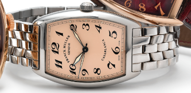 FRANCK MULLER - A STAINLESS STEEL AUTOMATIC SWEEP SECONDS TONNEAU WRISTWATCH WITH BRACELET CIRCA 1995 CASABLANCA NO 191