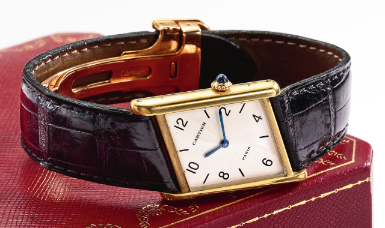 CARTIER - A LIMITED EDITION 18K YELLOW GOLD PARALLELOGRAM-FORM WRISTWATCH CIRCA 1996 TANK ASYMMETRIQUE NO 187/300