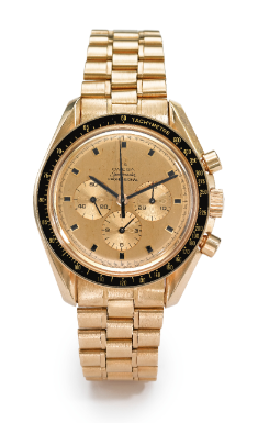 OMEGA - AN 18K YELLOW GOLD CHRONOGRAPH WRISTWATCH WITH REGISTERS AND BRACELET 1969 SPEEDMASTER PROFESSIONAL NO 302