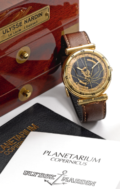 ULYSSE NARDIN - AN 18K YELLOW GOLD AUTOMATIC ASTRONOMICAL WRISTWATCH CIRCA 1995 PLANETARIUM COPERNICUS NO. 73 REF. 801-22