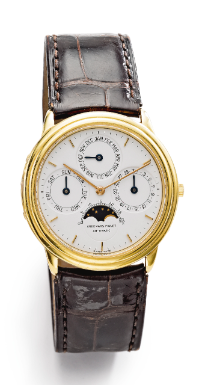 AUDEMARS PIGUET - AN 18K YELLOW GOLD AUTOMATIC PERPETUAL CALENDAR WRISTWATCH WITH MOON-PHASES CIRCA 1995 NO 3308