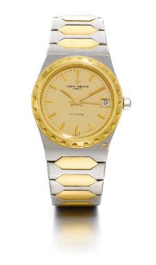 VACHERON CONSTANTIN - A LIMITED EDITION STAINLESS STEEL AND YELLOW GOLD AUTOMATIC CENTRE SECONDS BRACELET WATCH WITH DATE CIRCA 1980 REF 222