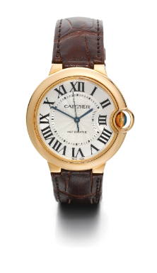 CARTIER - AN 18K PINK GOLD AUTOMATIC CENTRE SECOND WRISTWATCH CIRCA 2005 BALLON BLEU