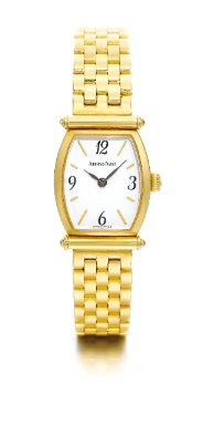 AUDEMARS PIGUET - A LADY'S 18K YELLOW GOLD TONNEAU BRACELET WATCH CIRCA 2000 CARNEGIE