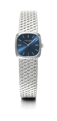 PATEK PHILIPPE - A LADY'S 18K WHITE GOLD CUSHION-FORM BRACELET WATCH 1972 REF 4179/1 MVT 1260783 CASE 2718089