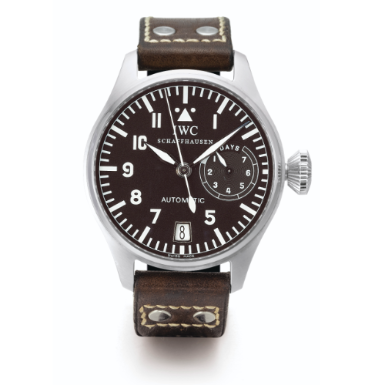 IWC - AN OVERSIZED STAINLESS STEEL AUTOMATIC SWEEP SECONDS WRISTWATCH WITH DATE AND 7-DAY POWER RESERVE INDICATION CIRCA 2007 BIG PILOT'S WATCH