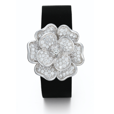 CHANEL - A LADY'S WHITE GOLD AND DIAMOND-SET WRISTWATCH WITH CONCEALED DIAL CIRCA 2006 CAM