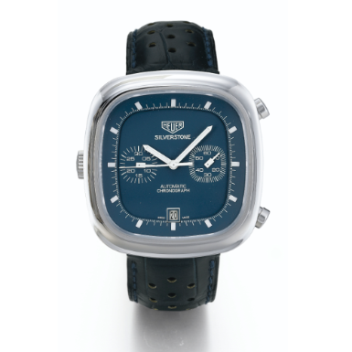 TAG HEUER - A LIMITED EDITION CUSHION-FORM STAINLESS STEEL AUTOMATIC CHRONOGRAPH WRISTWATCH WITH REGISTER AND DATE, FOR 150TH ANNIVERSARY 2010 SILVERSTONE NO 451/1860