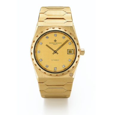 VACHERON CONSTANTIN - A LIMITED EDITION YELLOW GOLD AUTOMATIC BRACELET WATCH WITH DATE AND DIAMOND-SET INDEXES CIRCA 1980 222 JUMBO