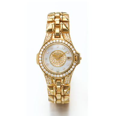 PATEK PHILIPPE - A LADY'S YELLOW GOLD AND DIAMOND-SET BRACELET WATCH WITH DATE 1995 REF 4891/101 MVT 3077667 CASE 4007089